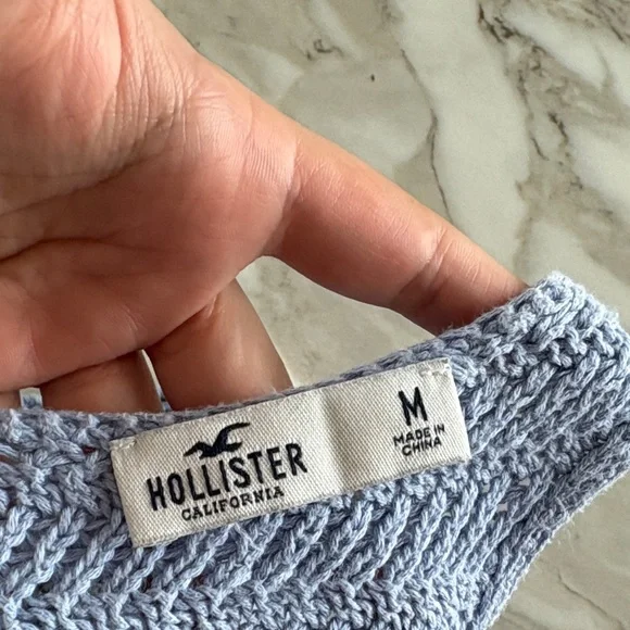 Hollister Light Blue Knit Crop Top - Picture 3 of 8